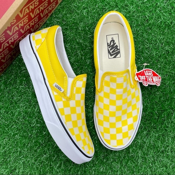 Vans Classic Slip On Checkerboard Yellow - Picture 3 of 6